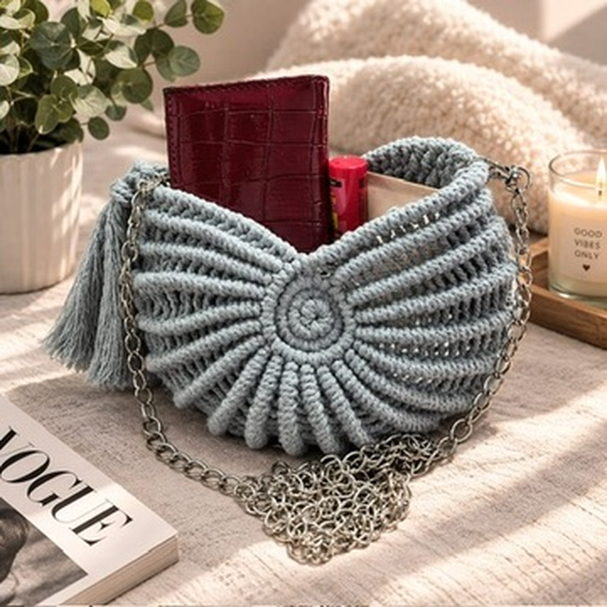 Geantă Macramé Scoică