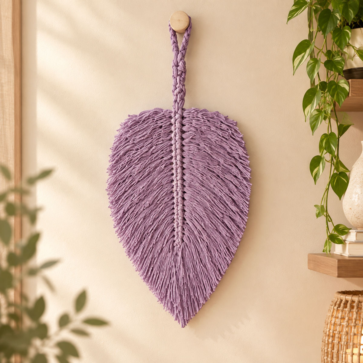 Frunza decorativa macrame lila