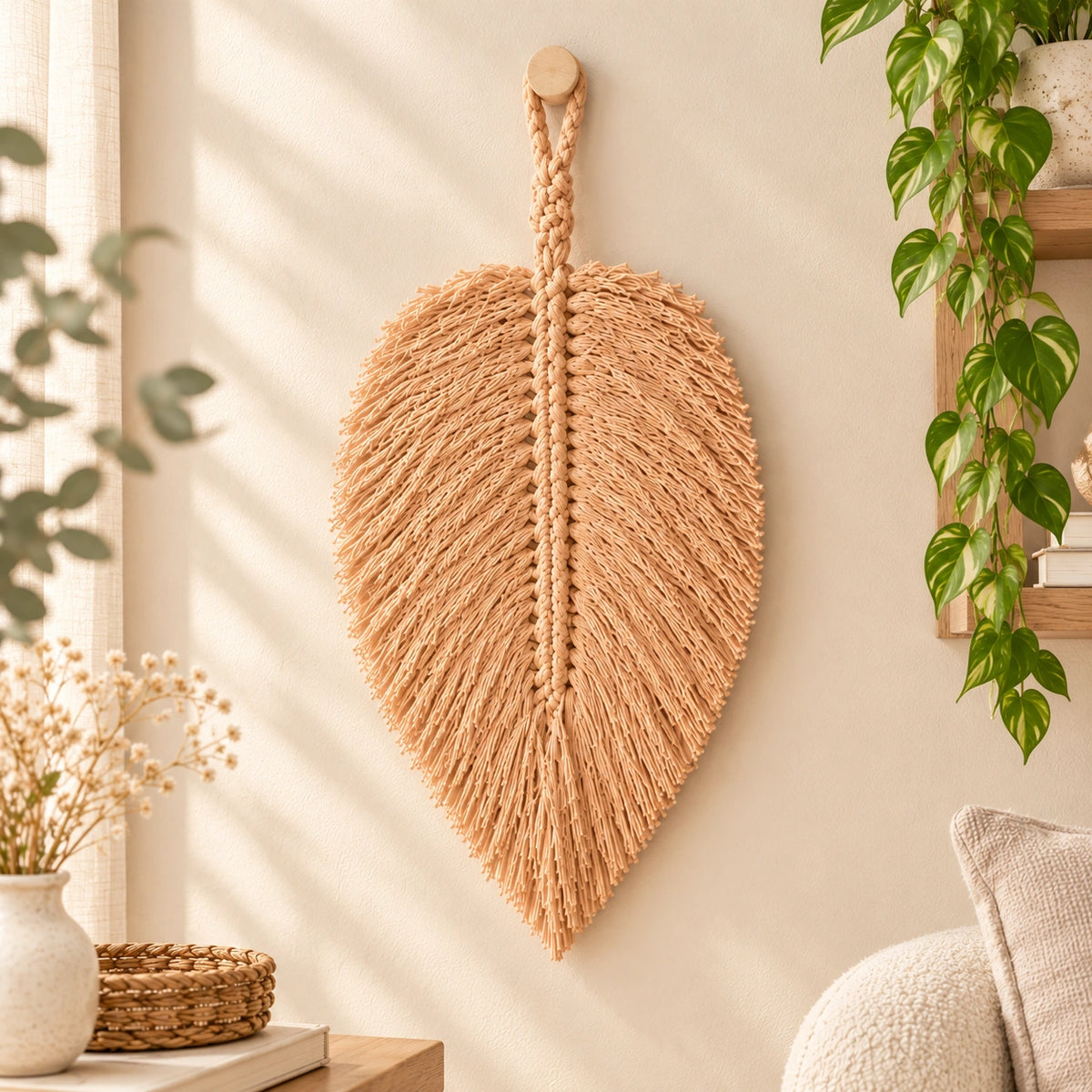 Frunza decorativa macrame natural